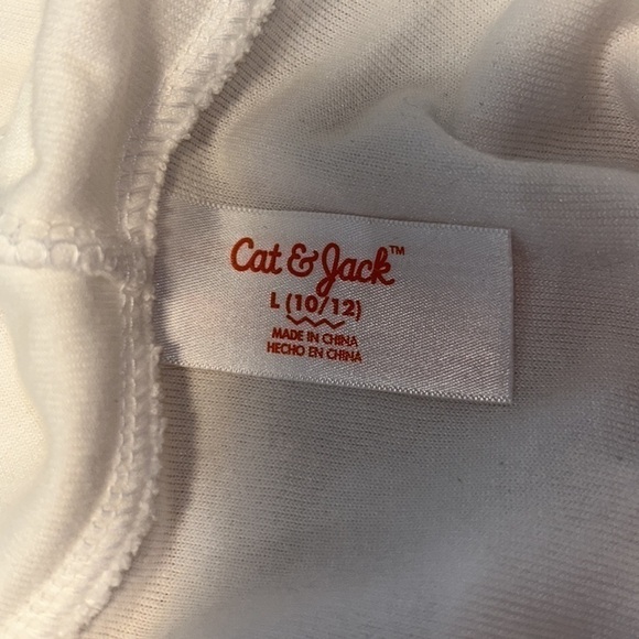 Cat & Jack White Beach Coverup with Teal Piping Size 10/12 - Picture 5 of 5